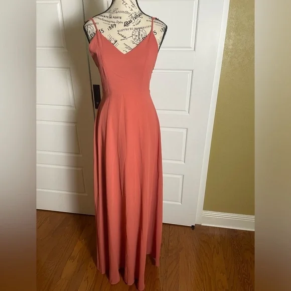 LULUS METEORIC RISE RUSTY ROSE MAXI DRESS - Picture 9 of 11